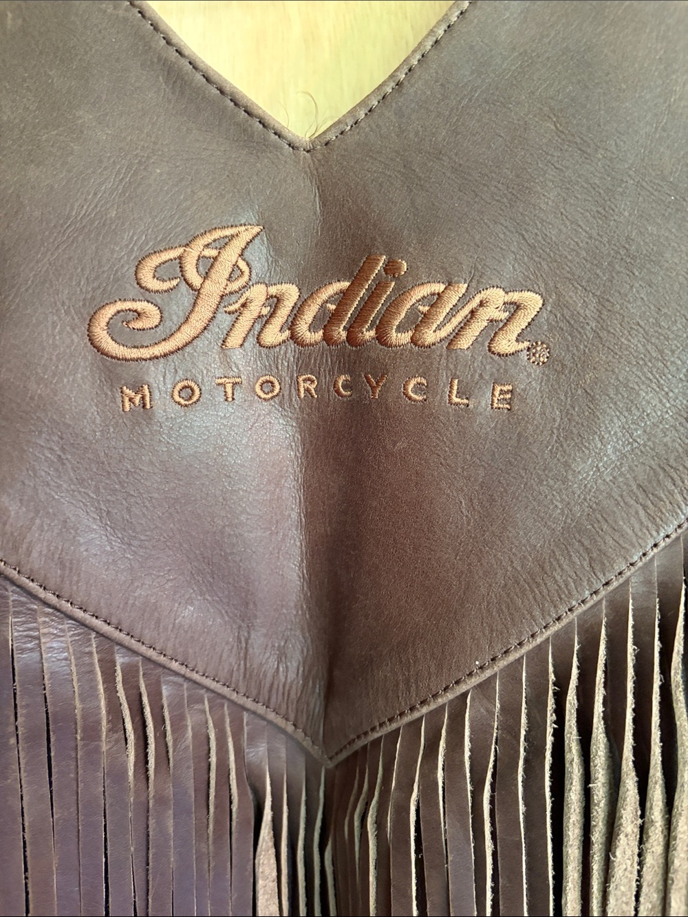 Indian Motorcycle Women’s Leather Fringe Vest. Vintage Brown Colorway. Western S - Picture 2 of 14